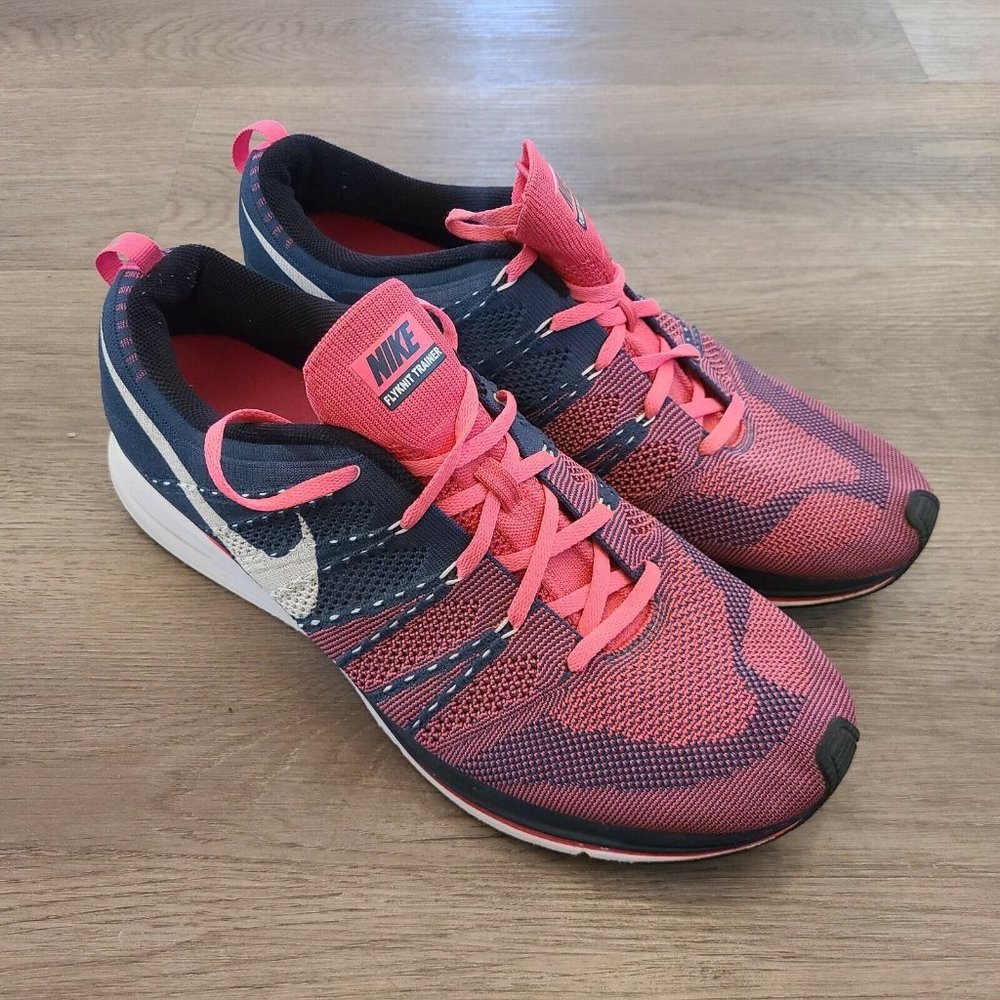 Nike Flyknit Trainer Squadron Blue Pink 2013 Running Sneakers Size‎ 14
